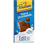 POULAIN - Chocolat Lait Onctueux et Fondant, Saveur Gourmande Intense (Tablette 100g) - Le Lot De 4