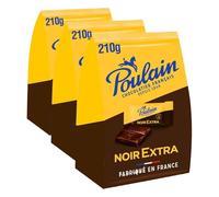 Poulain Chocolat Noir Extra Carres 210 g (Lot de 3)
