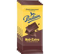 POULAIN - Chocolat Noir Intense pour Gourmets, Texture Fondante et Riche en Arômes (4x100g) - Le lot de 4