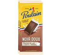 POULAIN - Tablette de Chocolat Noir | Un goût intense et savoureux | À déguster seul ou en dessert | Les 2 tablettes de 95G | LOT DE 3