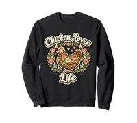Poule à Fleurs Vintage Chicken Lover Life Cottagecore Farm Girl Sweatshirt