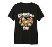 Poule à Fleurs Vintage Chicken Lover Life Cottagecore Farm Girl T-Shirt Haut de Gamme