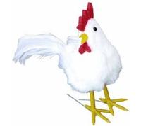 poule blanche polystyrène feutrine plume 11cm - chaks 10960 Blanc G