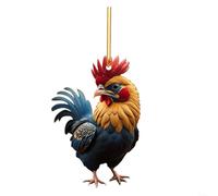 Poule coq décoratif à suspendre pour Noël et Thanksgiving, matériau acrylique, léger et pour divers endroits (E)