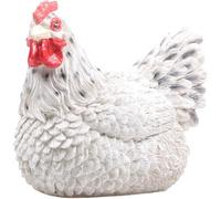 Poule couvant en résine Coloris Blanc 24 x 18 x 20 cm