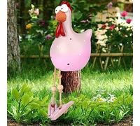 Poule Décoration Jardin, Statues de Poulet Jardin Décoration, Statue Decorative Jardin, Animaux en Resine Pour Jardin, Objet Deco Jardin, Poule Figurine Sculptures pour Cour, Patio (Purple Pink)