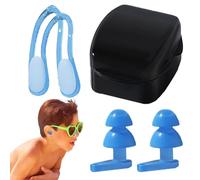 Poule d'oreille de natation et protection contre les bouchons, l'oreille et le nez | Protection au nez en silicone Anti-slip, bouchons d'oreille portables pour nager avec clip de nez pour les ad