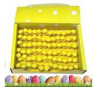 Poule jaune miniature - Petit animal en peluche, jouet de poulet pelucheux, créature de ferme moelleuse, petite décoration de printemps en chenille, décoration d'oiseau synthétique douce Décor