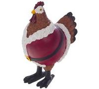 Poule Père Noël - Amadeus - Rouge - Résine Rouge G