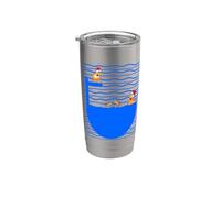 Poule Poulets Rigolotes Poulailler Natation Plongée Plongeon Gobelet isotherme en acier inoxydable double paroi
