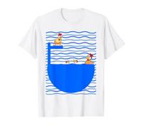 Poule Poulets Rigolotes Poulailler Natation Plongée Plongeon T-Shirt Graphique avec Valeur, Homme, Blanc, L