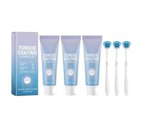 Pouleau de gel de nettoyage de la langue avec pinceau, ensemble de gel de nettoyage de la langue, brosse à hygiène orale et nettoyant à la, revêtement de propre (3pcs)