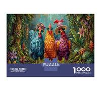 Poules élégantesPuzzle DIY 1000 Pièces Jungle Tropicale pour Grands-Parents Amélioration De La Mémoire Renforcement Familial Cadeau De Noël 70x50cm/1000pcs