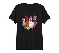 Poules pour Femmes Funny Hen and Rooster Farmcore Chicken T-Shirt Haut de Gamme
