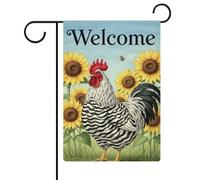 Poules Saines Et Tournesols Drapeau De Cour 30X45Cm Bannière Suspendre Durable Drapeau Pour Porte Dortoirs Toutes Les Saisons