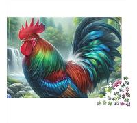 Poulet 1000 Pièces Cascade Coq Puzzle pour Adultes Qualité Premium Anti-Stress pour Passionnés pour Collectionner Édition Limitée 38x26cm/1000pcs