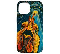 Poulet à Selfie drôle de Coq de Poulet avec OVNIS Coque pour iPhone 15