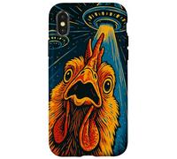 Poulet à Selfie drôle de Coq de Poulet avec OVNIS Coque pour iPhone X/XS