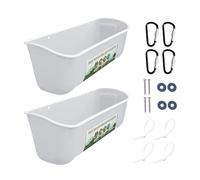 Poulet de mangeoire de clôture - 2pcs Pas de déchets Voleur Waterer Bucket Feed Trough | Récipient d'alimentation pour Le bétail avec des Clips pour Le Canard, Les Cerfs, Les Moutons