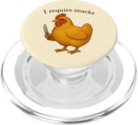 Poulet drôle, J'Ai Besoin de Snacks, Animal, Maman, Papa PopSockets PopGrip pour MagSafe
