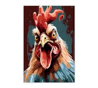 Poulet Hurlant Métal Tôle Signe Drôle Affiche Poster Plaque Rétro Plaque Étain Signe Pour Parc Bar Pub Café S