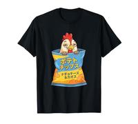 Poulet jetant Un Coup d'œil à partir de Chips Bag Anime drôle T-Shirt