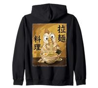 Poulet Mignon Mangeant des Nouilles Ramen drôles Poulets Sweat à Capuche