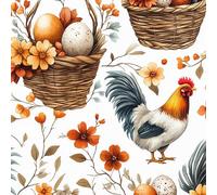 Poulet Panier Œufs Papier Peint Adhesif Plante Fleur Motif Mural Film Décoratif Meuble Intissé Wallpaper Autocollant Imperméable Mat Stickers Collant pour Armoires Murs Salon Chambre 0.4X3 M