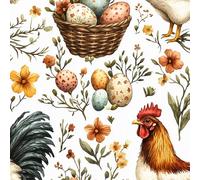 Poulet Panier Œufs Papier Peint Autocollant 0.45X10 M Meuble Film Décoratif Plante Fleur Imperméable Mat Stickers Collant Rouleau Facile à Nettoyer et Amovible pour Surface Porte Armoire Cuisine