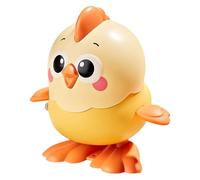 Poulet rebondissant amusant pour interactif avec design mignon, idéal pour les déplacements, le plaisir de saut mécanique sans piles, favorise le mouvement et le rire (jaune, taille unique)