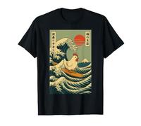Poulet Surf Vague Japonaise Fermier Agriculture T-Shirt Graphique avec Valeur