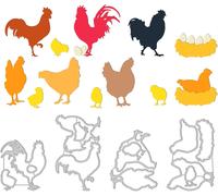 Poulets Coq Poule Oeuf Couper Matrices De Découpe Fun Farm Animal De Coupe Meurt Poulet Métal Gaufrage Pochoir Pour Peinture Sur Bois Carterie Scrapbooking Papier Diy