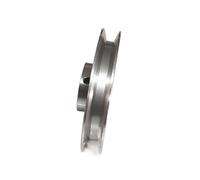 Poulie à alésage fixe en alliage d'aluminium argenté 41 x 16 mm for arbre moteur de 6 à 12 mm, compatible avec courroie PU de 3 à 5 mm.(10MM)