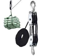 Poulie À Cliquet De Levage A Corde, Poulie De Levage Avec Corde, Block And Tackle, Résistance À La Rupture De 2200lb, Cordes En Nylon De 15 M, Entrepôt, Levages Et Déplacement D'objets Lourds