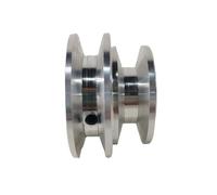 Poulie à courroie trapézoïdale à double rainure en aluminium, 1 pièce, diamètre extérieur 40/50 mm, alésage fixe 8-20 mm, for courroies de type A/O, accessoire d'entraînement moteur(8mm)