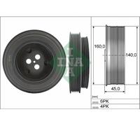 Poulie Courroie, Arbre Vilebrequin pour Citroën Ford Peugeot Jumper Origine.