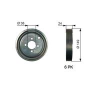 Poulie Damper Gates Tvd1099