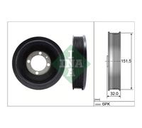 Ina Poulie de vilebrequin 544 0123 10 avec amortisseur de vibrations pour OPEL
