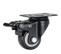 Poulie d'armoire de bureau lourde de roulette universelle de meubles de roue directionnelle de 1.5/2 pouces avec la roue de chariot de Table de thé de frein(1 pcs 1.5 inch Black-01)