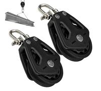 Poulie de câble en acier - ensemble de poulies de câble | Dispositif de levage haute performance, roulement simple, roue de traction rotative silencieuse, roues pivotantes en 2 pièces pe