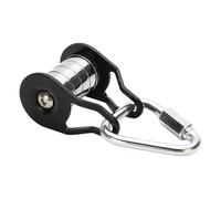 Poulie de corde robuste - Galet coulissant en acier pour slacklines - Poulie à haute capacité de charge et 5 roulettes - Équipement d'entraînement polyvalent pour exercices à la maison, au parc et sur