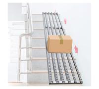 Poulie de déchargement Portable Non motorisée - Convoyeur à Rouleaux ABS léger pour glissières d'angle à 90°, goulotte de déchargement Pliable (19,6 x 98,4 Pouces) pour usines et transports