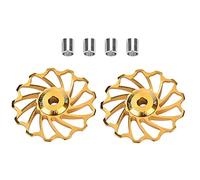 Poulie de dérailleur arrière, 1 paire de roues en céramique de qualité pour vélo de route, rouleau de dérailleur arrière avec trous d'installation, tubes adaptateurs (13T doré)