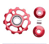 Poulie de dérailleur arrière de vélo - Roulement en céramique 11T - Alliage d'aluminium Pièces de rechange pour dérailleur arrière 8/9/10/11 vitesses, Red