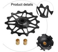 Poulie de dérailleur arrière en alliage d'aluminium pour 12T et 14T avec adaptateur en cuivre compatible (12T Noir)