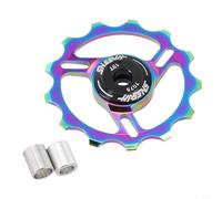 Poulie de dérailleur arrière en aluminium 11T 13T pour VTT avec roulements de style labyrinthe et joint à faible friction (couleur métal 13T)