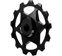 Poulie de dérailleur de vélo en alliage d'aluminium 11T 13T avec roulements métalliques et design à dents profondes pour VTT et vélos de route (noir 13T)