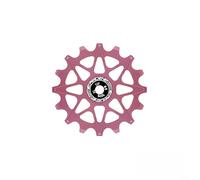 Poulie de dérailleur pour VTT et vélo de route en alliage d'aluminium avec nombre de dents 10T ou 12T, usiné CNC pour une performance constante (12T-rose)