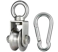 Poulie de déviation avec mousqueton M8 rouleau de câble pour câble en acier, poulie en acier inoxydable 304, charge maximale : 500 kg