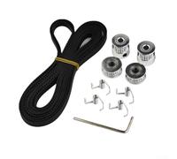 Poulie de distribution à 20 dents avec courroie F8M6 de 2 m, 2 poulies d'alésage de 5 mm et 2 galets tendeurs, poulies en aluminium à double bride pour systèmes de mouvement linéaire, mécanique